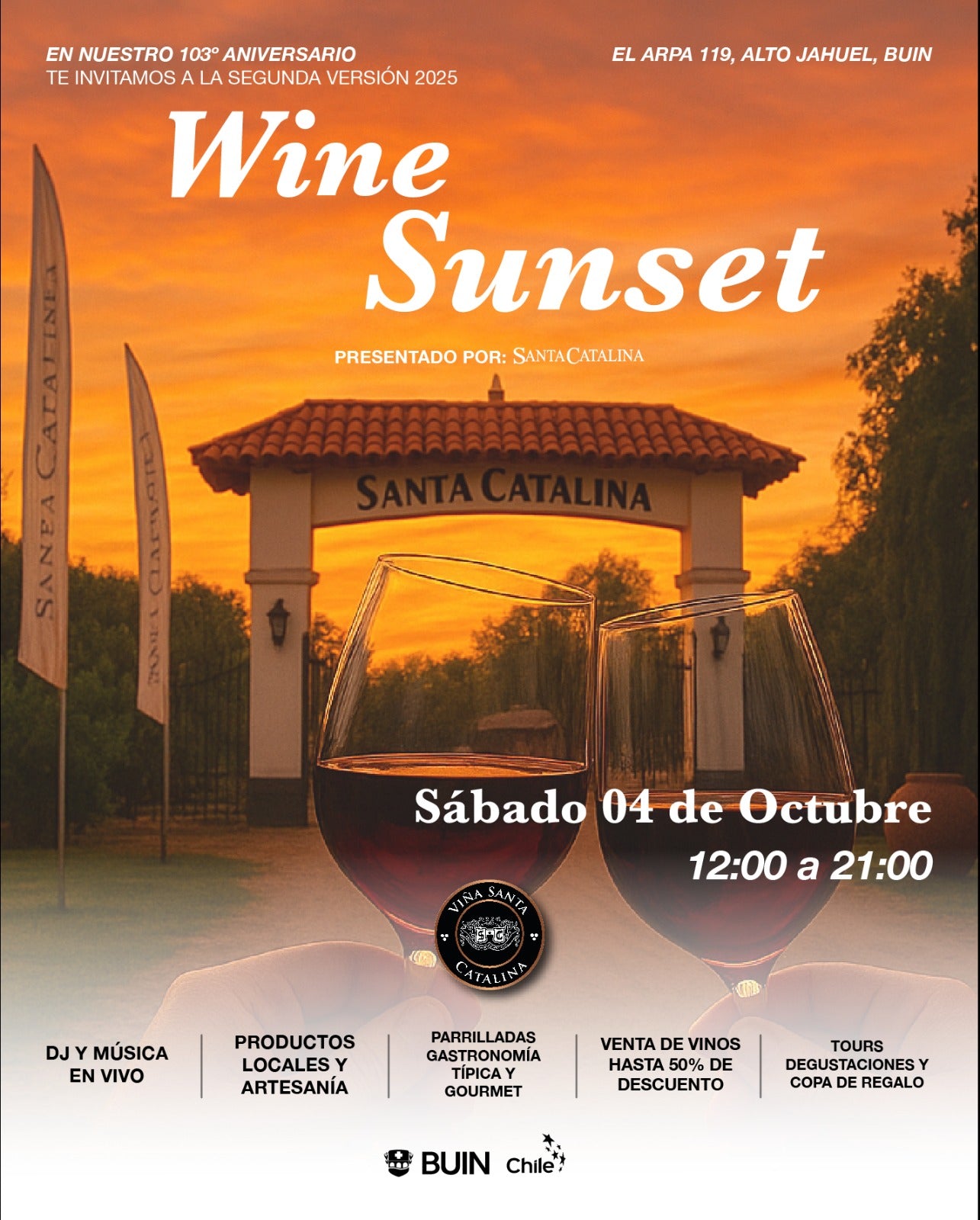 ENTRADA GENERAL + TOUR INCLUIDO Preventa 1 WINE SUNSET