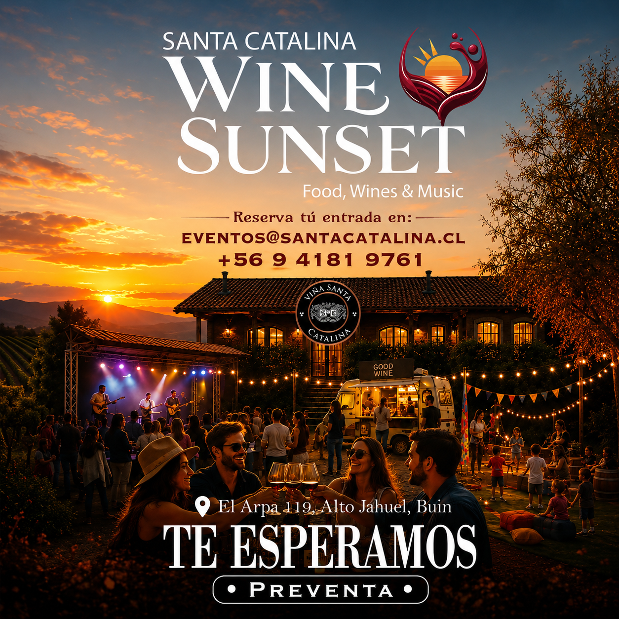 PREVENTA 1 ENTRADA GENERAL WINE SUNSET